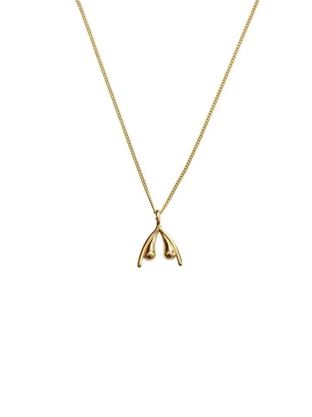 Womanizer Gold Clitoris  Wishbone Necklace